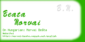 beata morvai business card